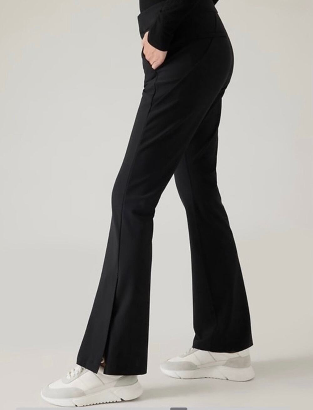Athleta Stellar Flare Trouser Black Work Pants Women’s 10 Stretch Travel 486208